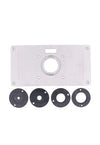 Placa de aluminio para mesa con 4 anillos y tornillos