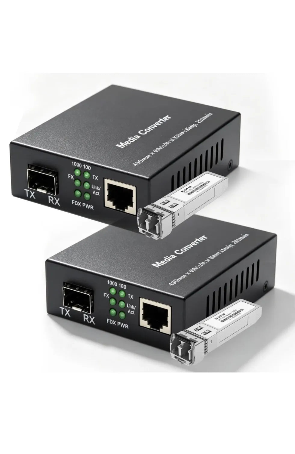 Par de convertidores de medios de fibra Gigabit
