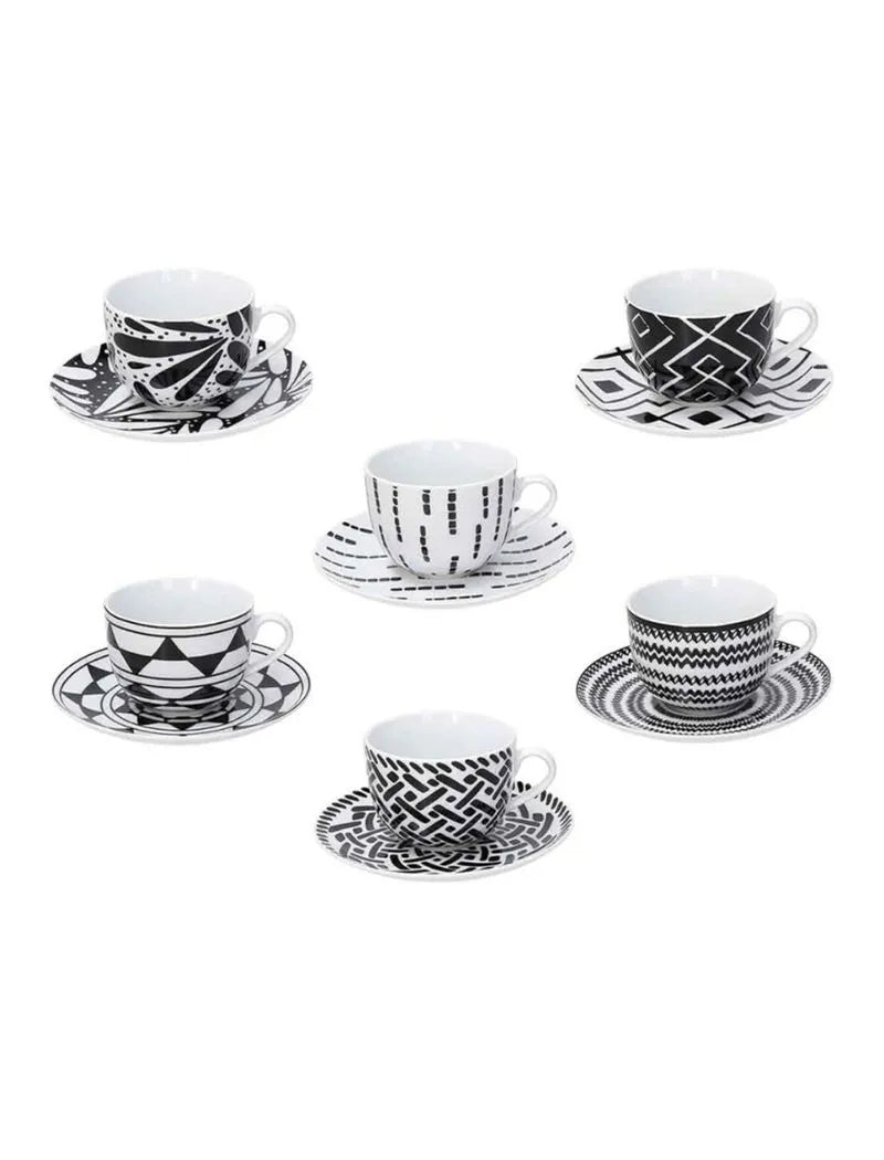 Juego de 6 tazas de café con plato