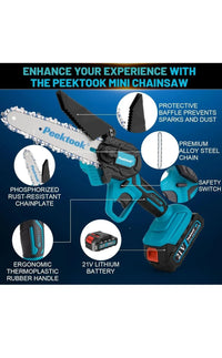 Mini motosierra inalámbrica de 6 pulgadas