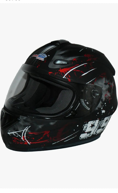 Casco de Moto Negro Gris Mate con Visor FS-801-99