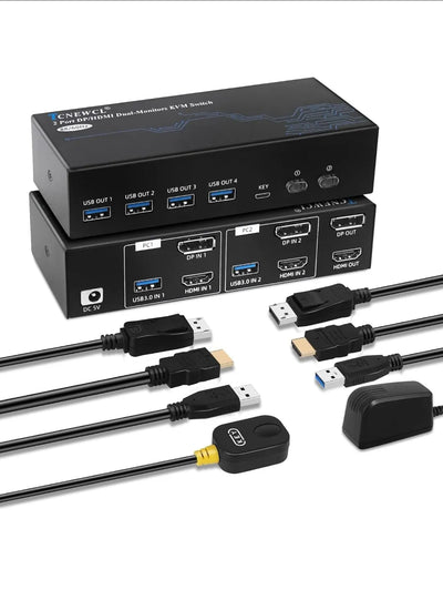 conmutador KVM dual monitor HDMI DisplayPort TCNEWCL