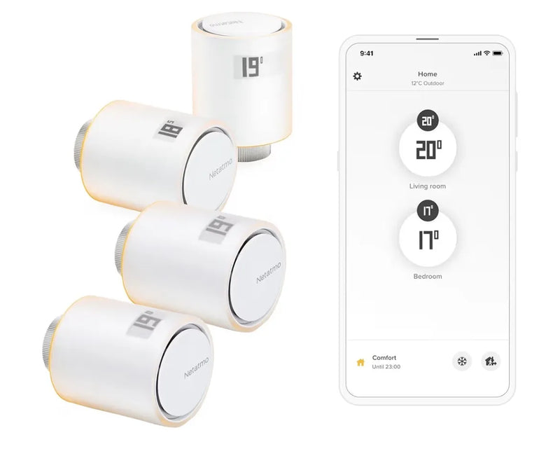Paquete de 4 Cabezales Termostáticos Inteligentes Netatmo