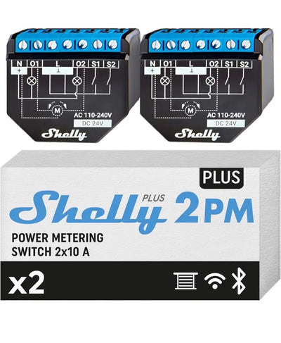 pack de 4 Shelly Plus 2PM x2 Power Metering Switch