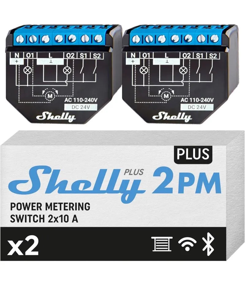 pack de 4 Shelly Plus 2PM x2 Power Metering Switch
