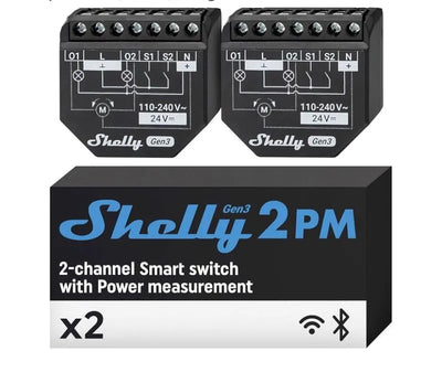 2 x Shelly Gen3 2PM Smart Switch