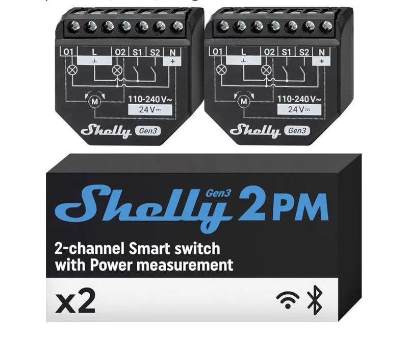 2 x Shelly Gen3 2PM Smart Switch