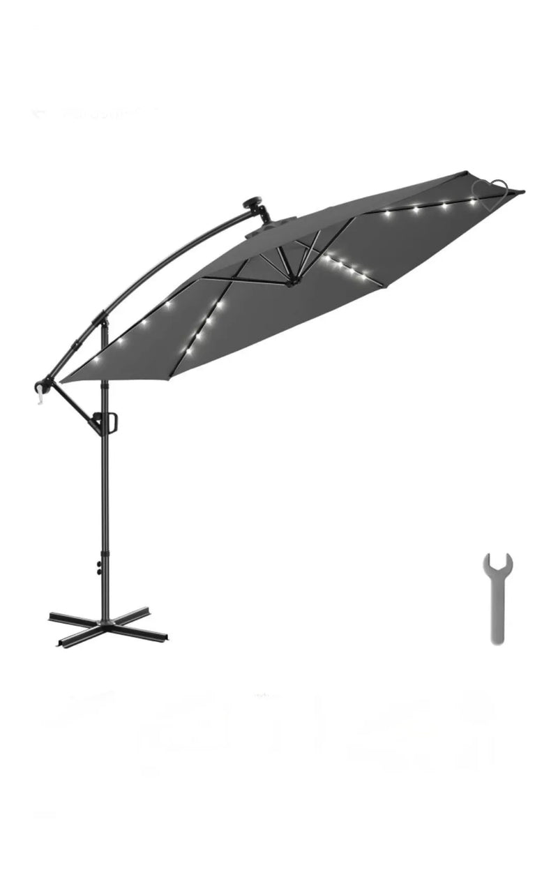 Parasol de brazo articulado ARTEMIS gris