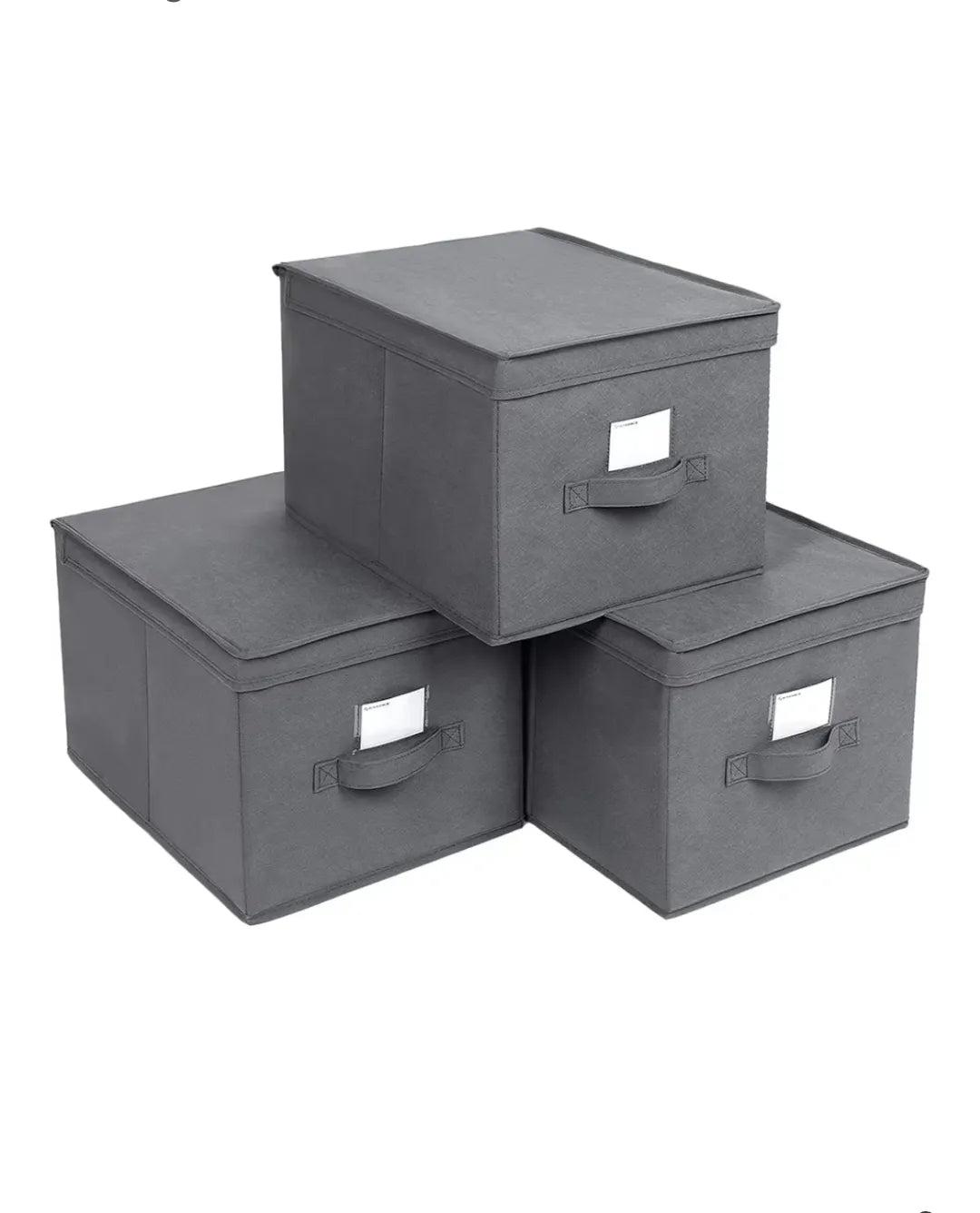 Juego de 3 cajas de almacenamiento plegables con tapas,