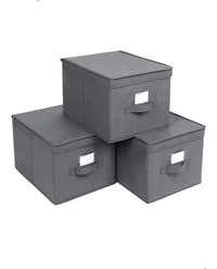 Juego de 3 cajas de almacenamiento plegables con tapas,