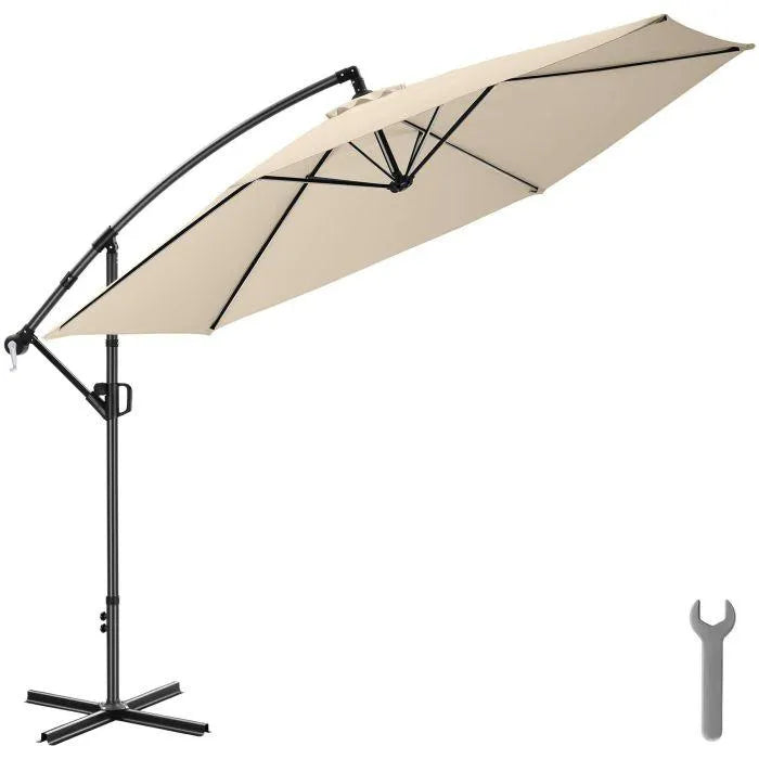 Parasol de brazo articulado beige