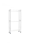 Perchero de ropa de doble barra con ruedas, 91 x 35,5 x 183 cm