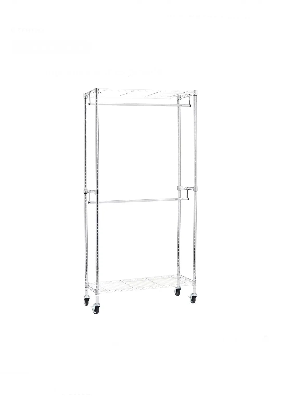 Perchero de ropa de doble barra con ruedas, 91 x 35,5 x 183 cm