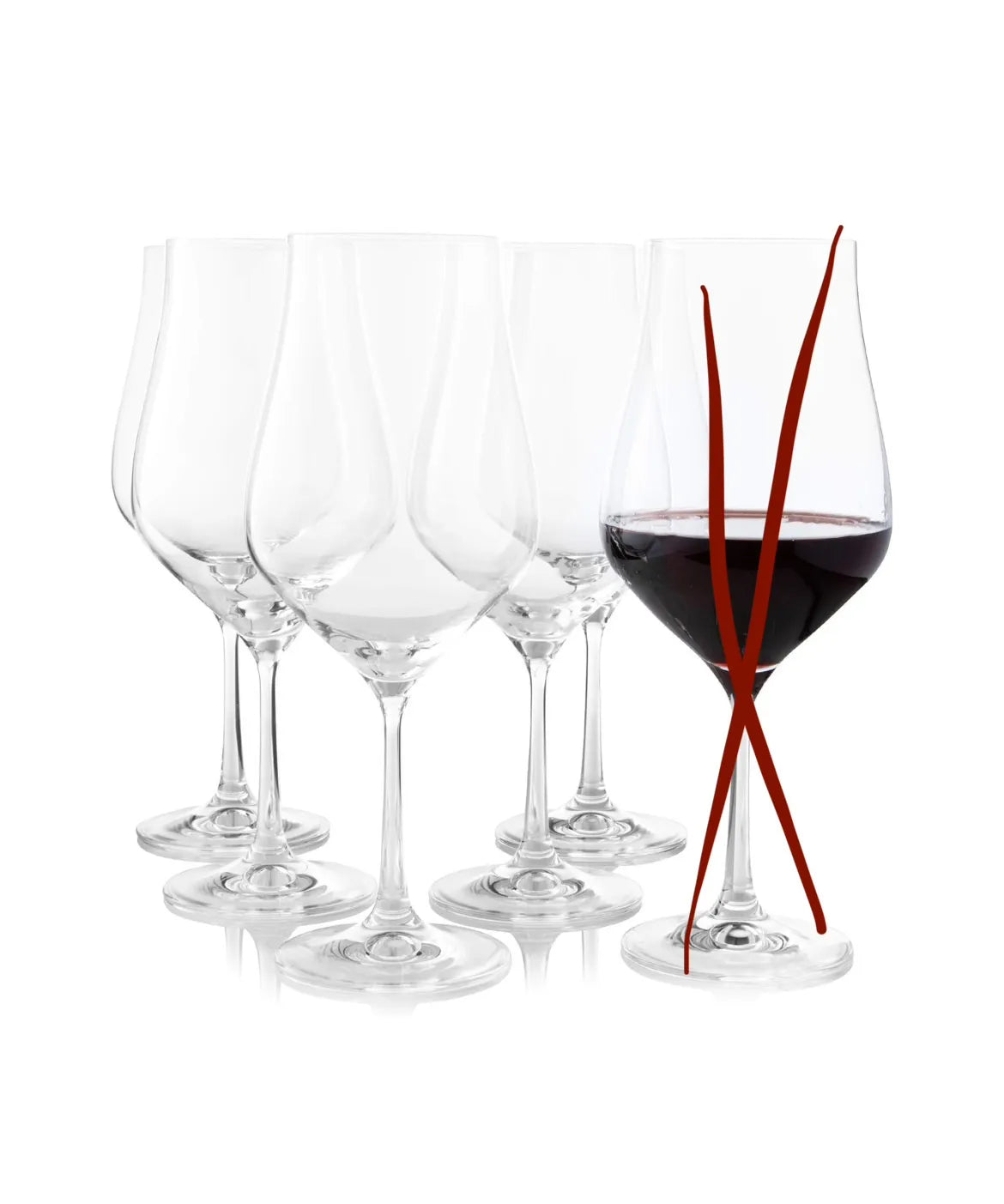 Juego de 6 copas de vino tinto Crystalex