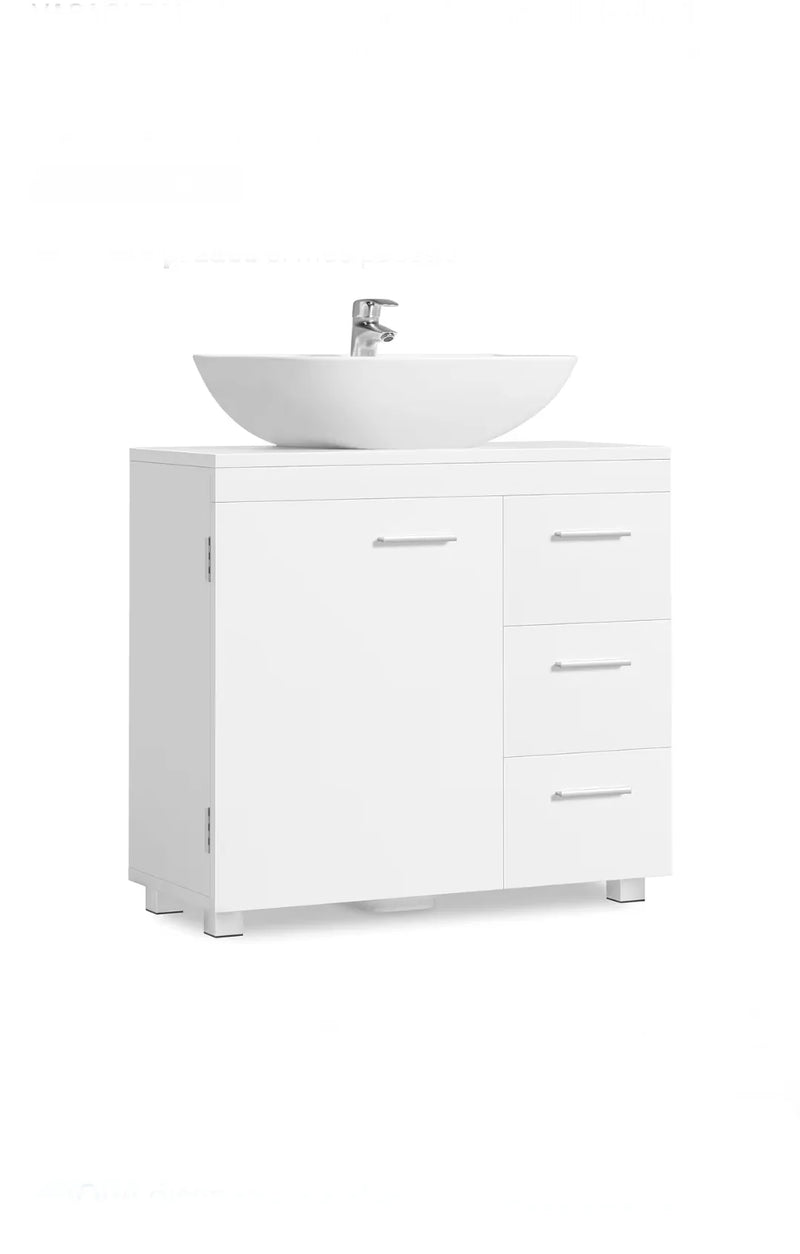 Mueble Bajo Lavabo, Armario de Baño, 3 Cajones, 2 Compartimentos