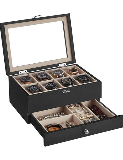 Caja de Relojes con 8 Ranuras SONGMICS