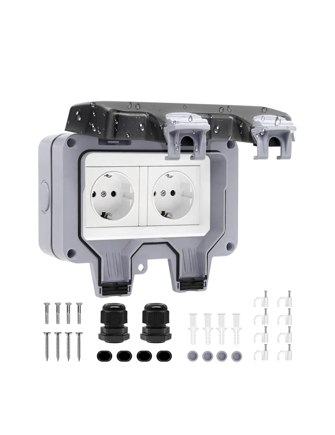Enchufe Impermeable con Conector de Cable y Tapa IP66