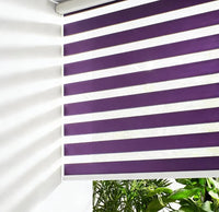 Estor enrollable de doble capa morado