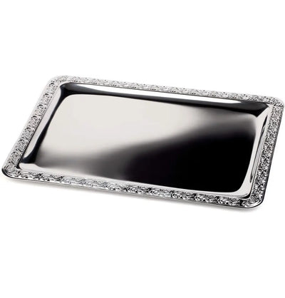 Bandeja de acero inoxidable con borde decorativo APS