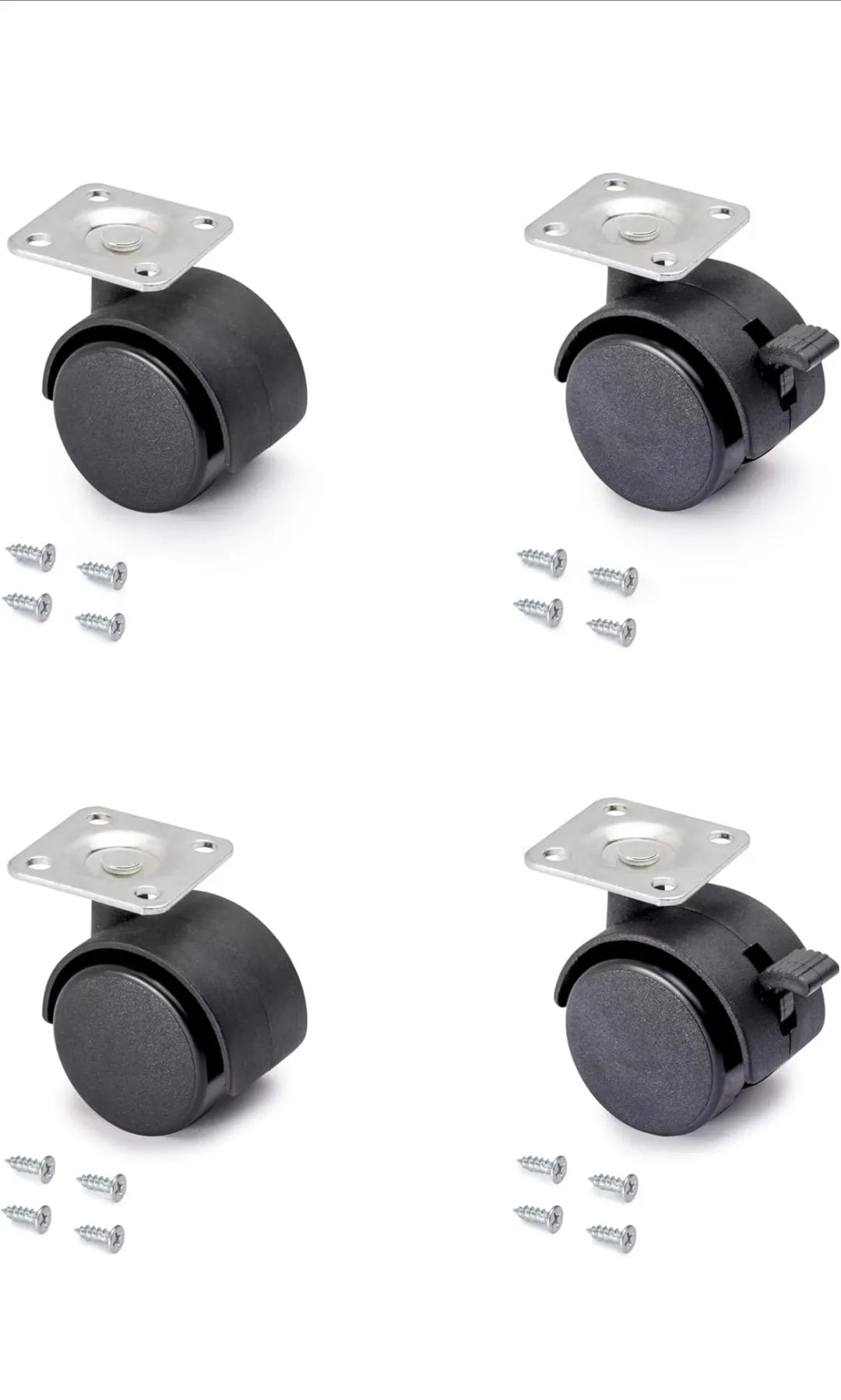 kit de 4 ruedas giratorias 40mm  emuca