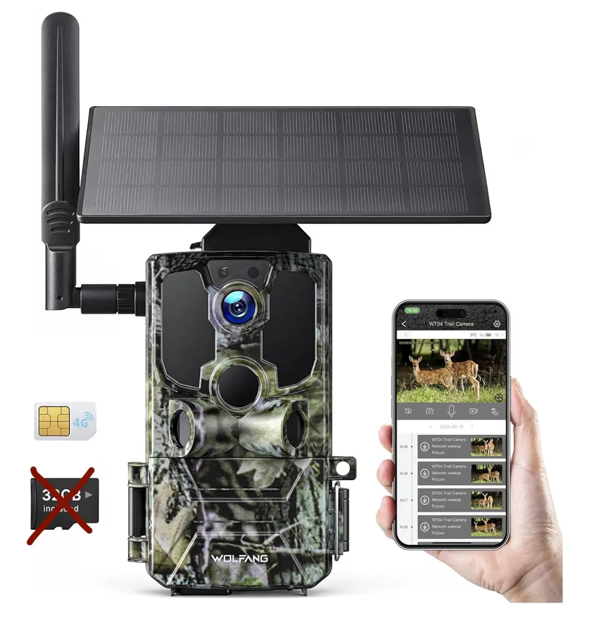 Cámara de Caza Solar con Tarjeta 4G LTE WOLFANG