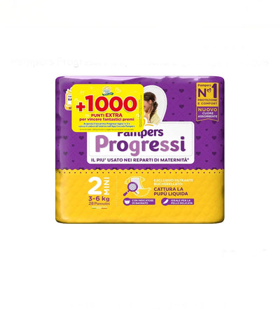 Pampers Progressi Mini, tamaño 2 (3-6 kg), 28 capas