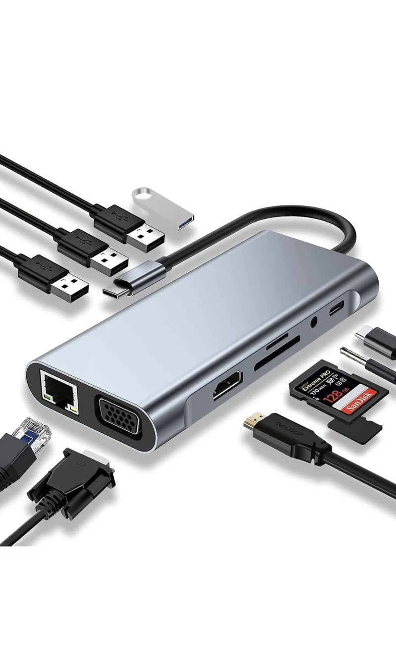 USB C 11 en 1 Compatible para MacBook Pro/Air