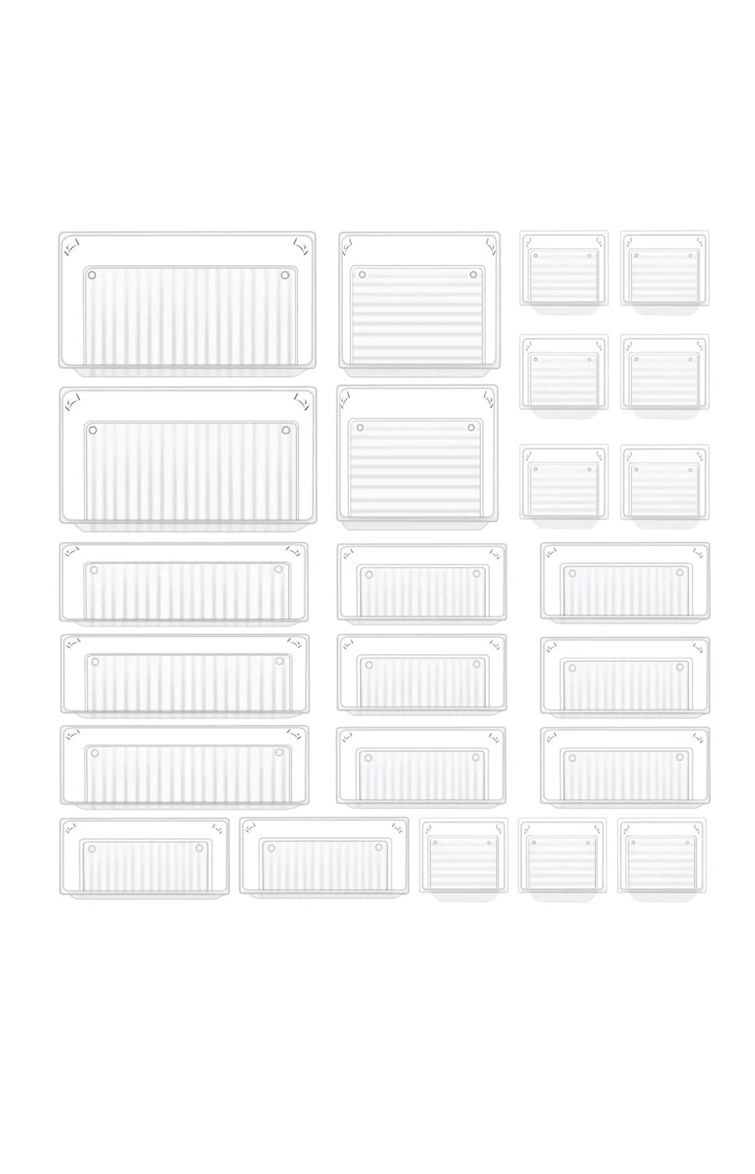 24 Cajas Organizador de Cajón Plástico