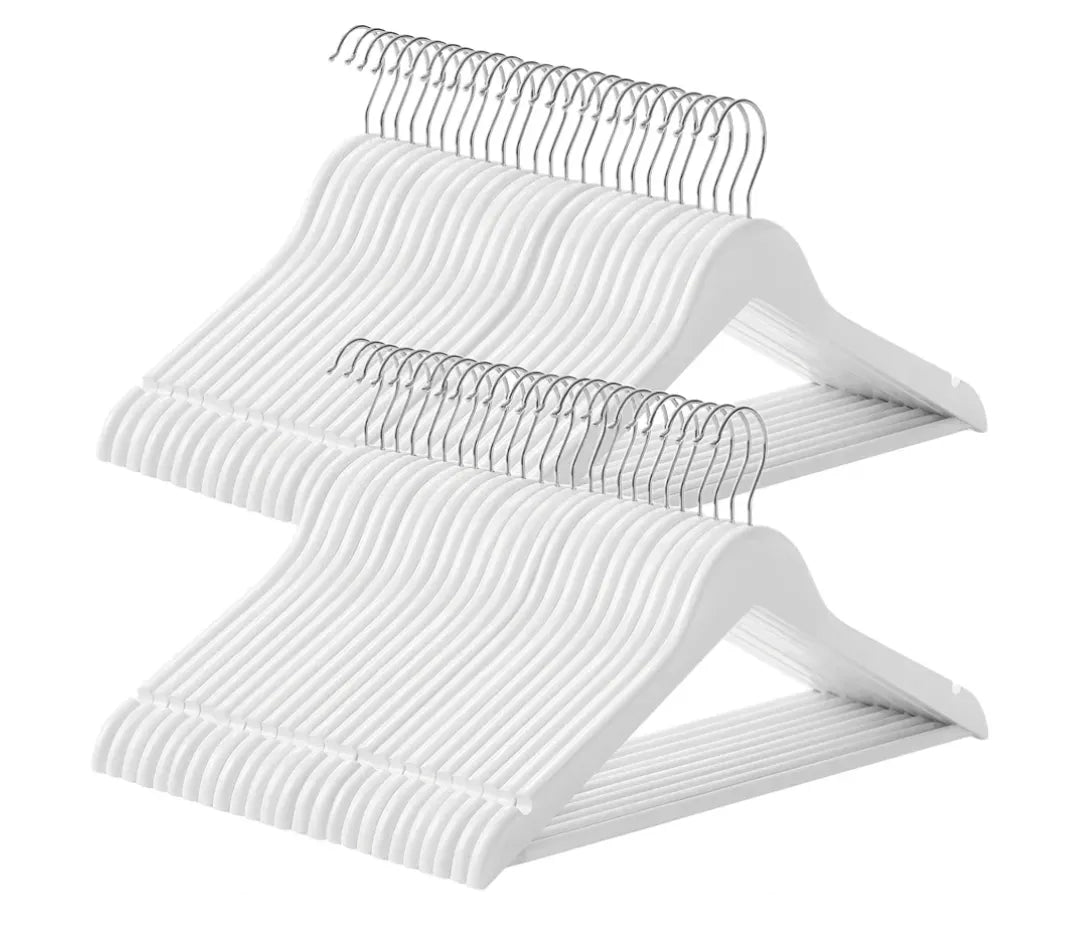 Percha de Madera Maciza Pack 50