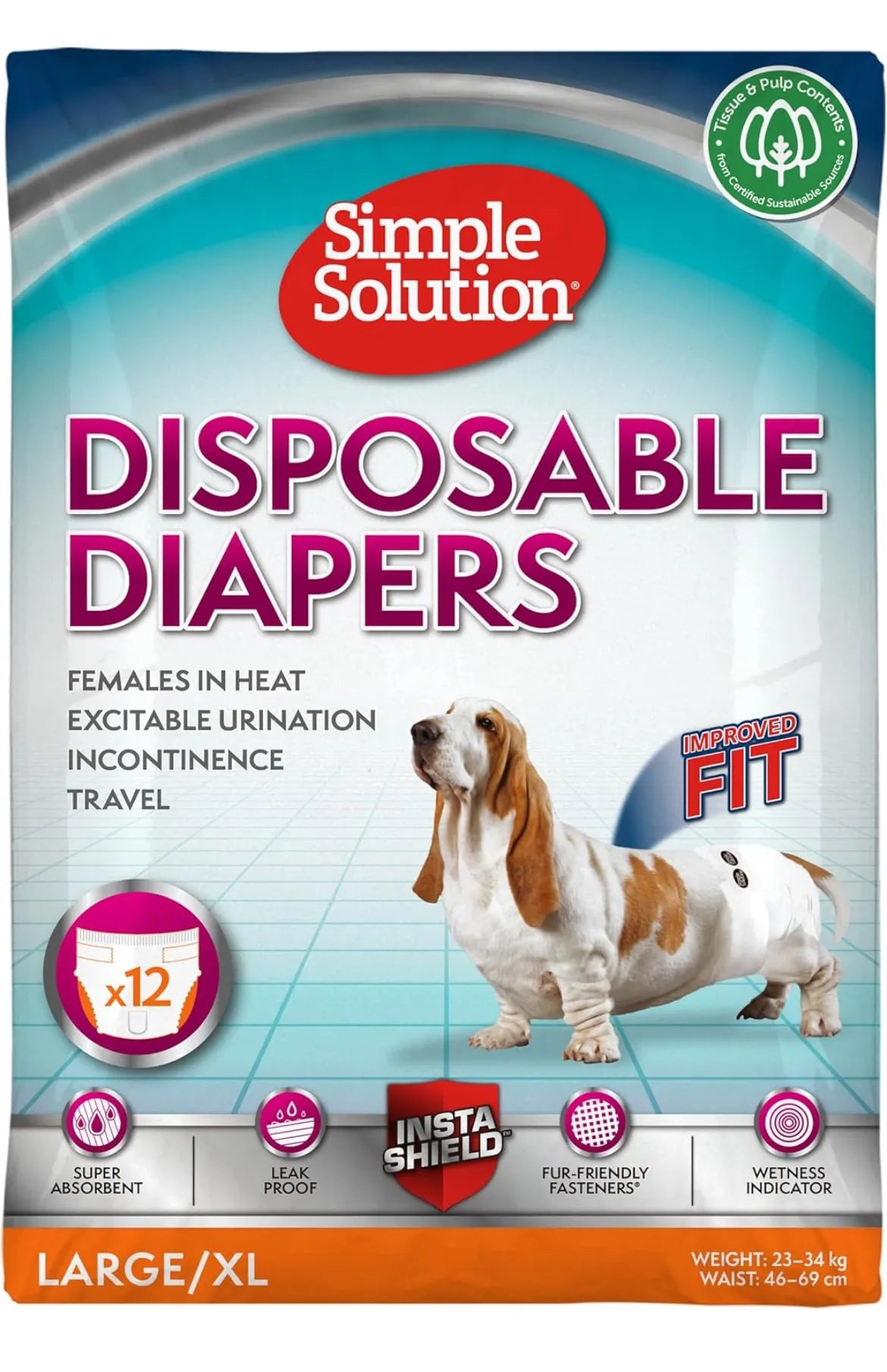 Pañales Desechables para Perros Simple Solution
