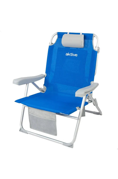 Silla playa plegable y reclinable 5 posiciones