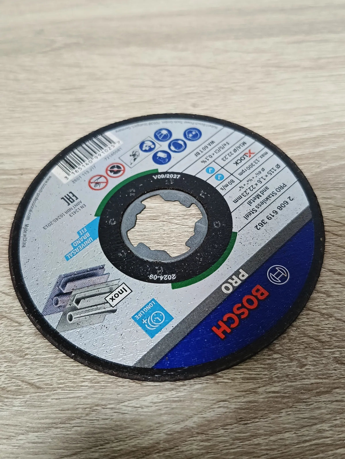 Disco de corte para acero inoxidable
