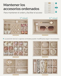 Caja de joyas con 6 niveles
