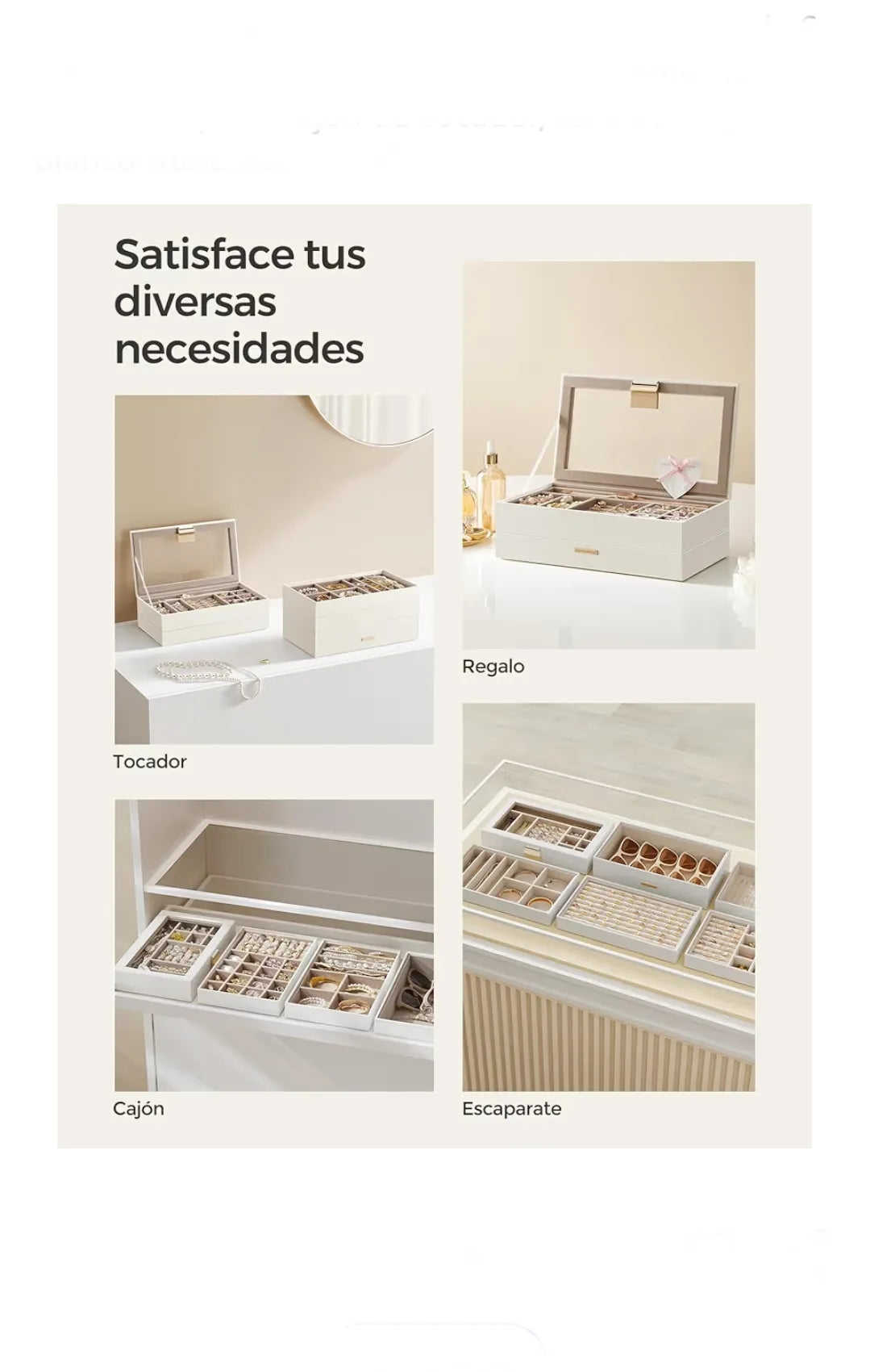 Caja Joyero Apilable, Caja de Joyas de 6 Capas Grande