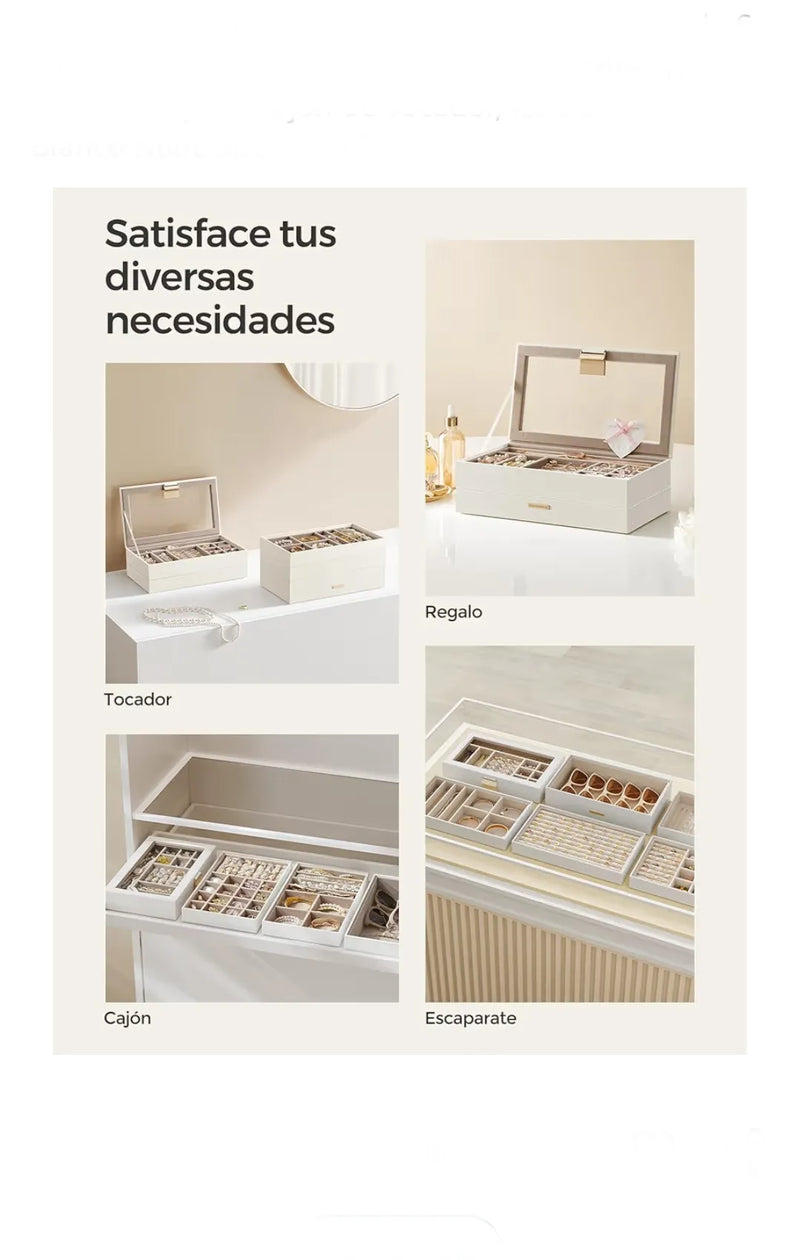 Caja Joyero Apilable, Caja de Joyas de 6 Capas Grande