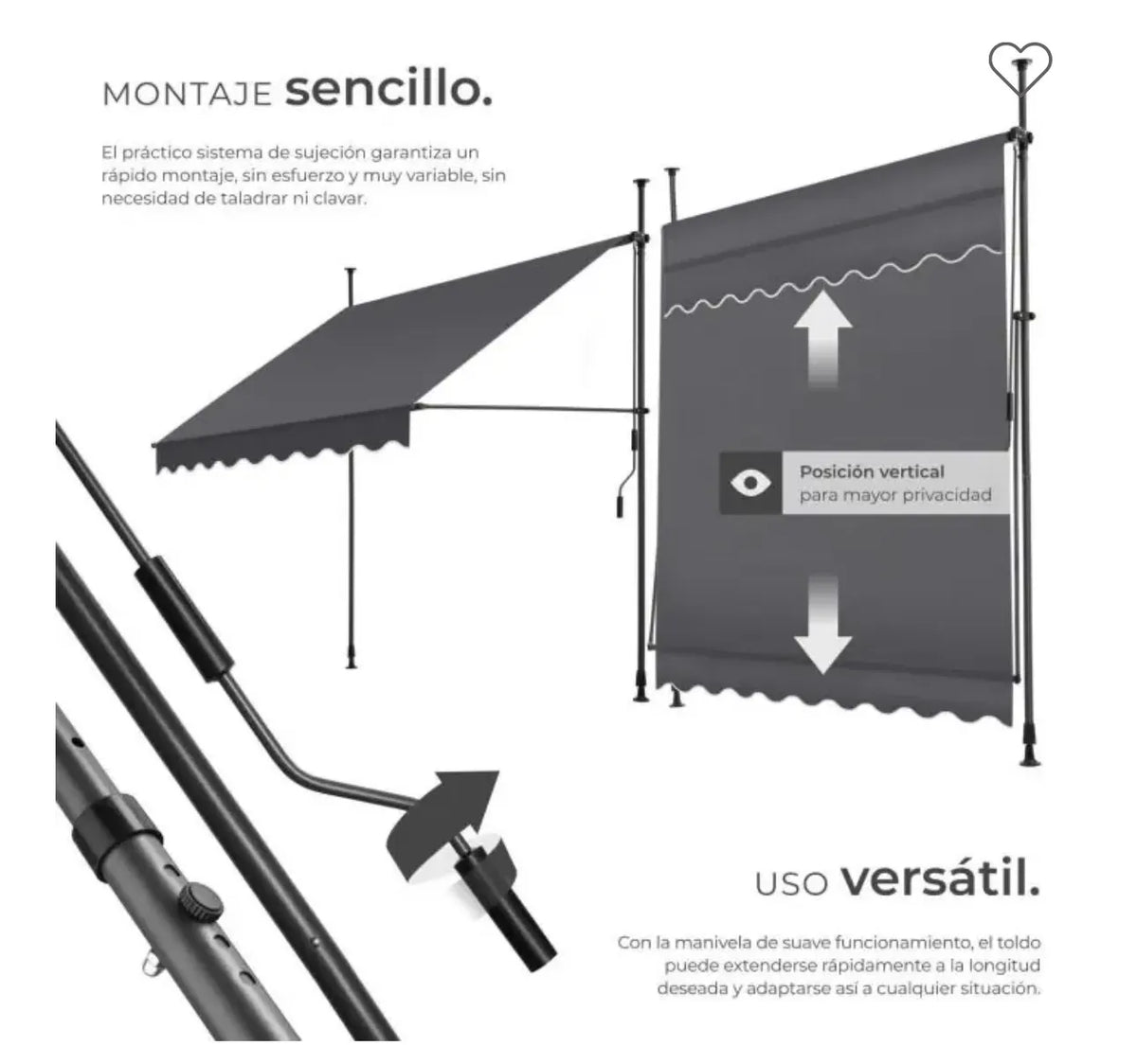 Toldo plegable para balcón
