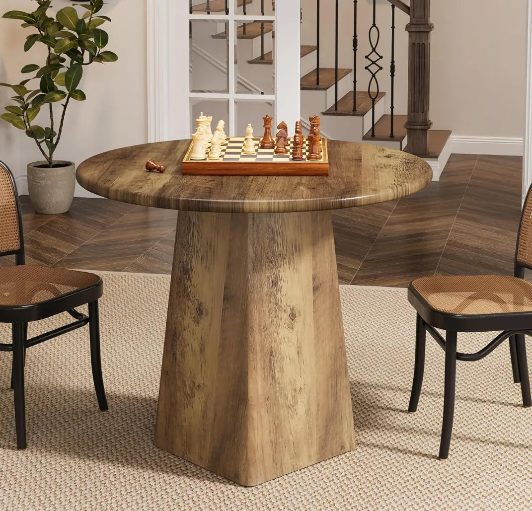 Mesa de comedor redonda rustica - Tribesigns