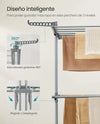 Tendedero plegable de 3 niveles con ruedas