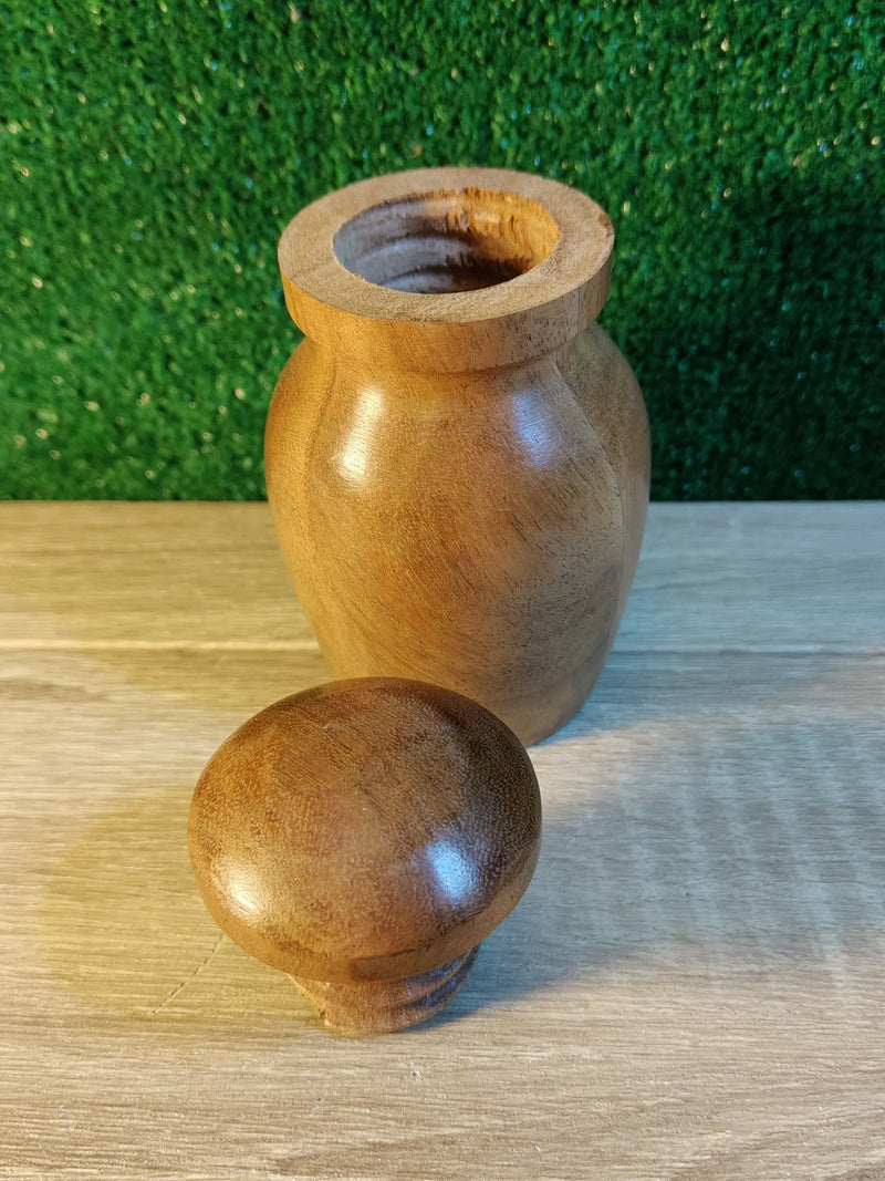 Urna de madera de acacia pequeña para perro
