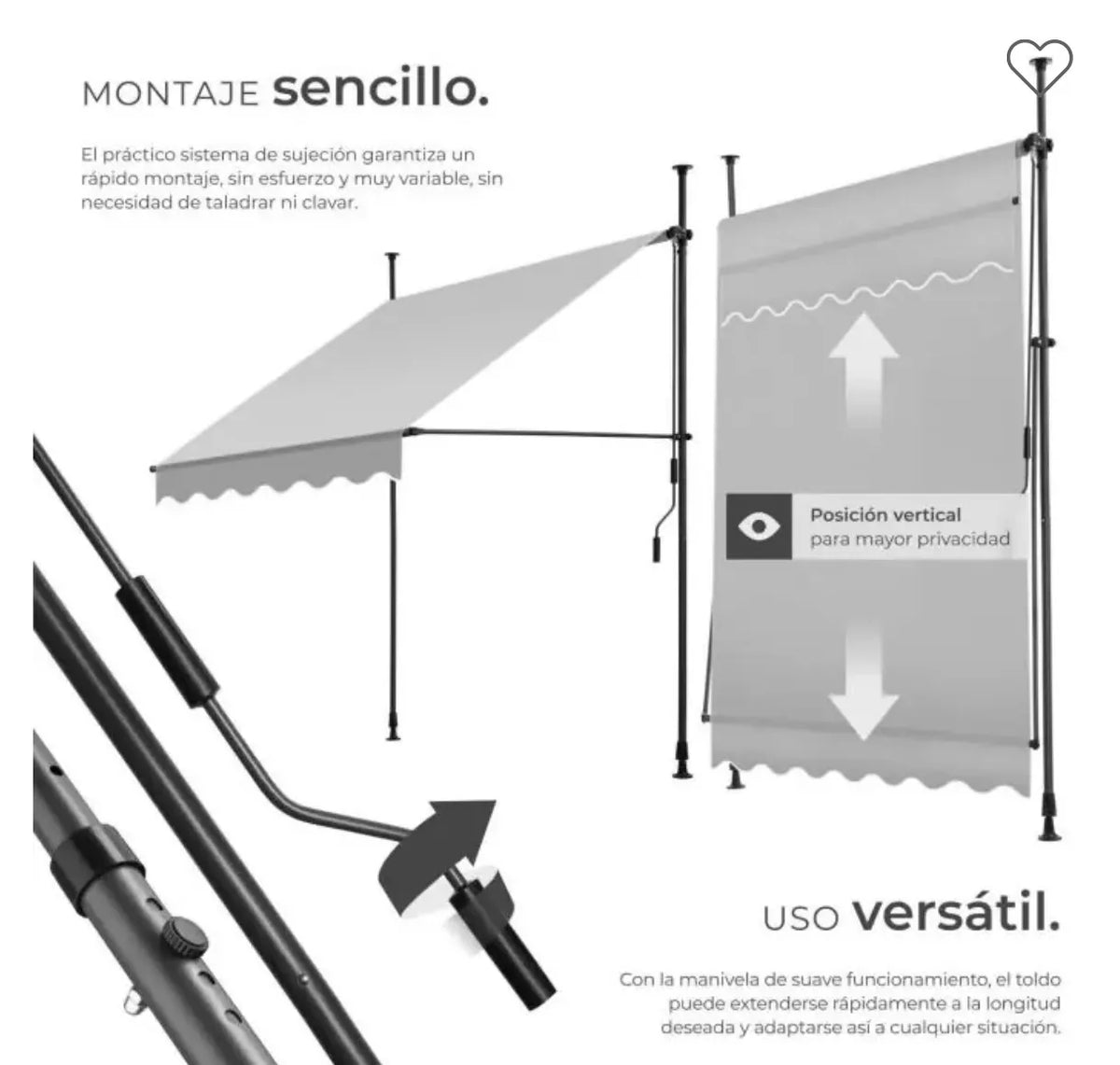 Toldo plegable para balcón
