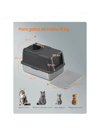 Caja de Arena de Acero Inoxidable para Gatos