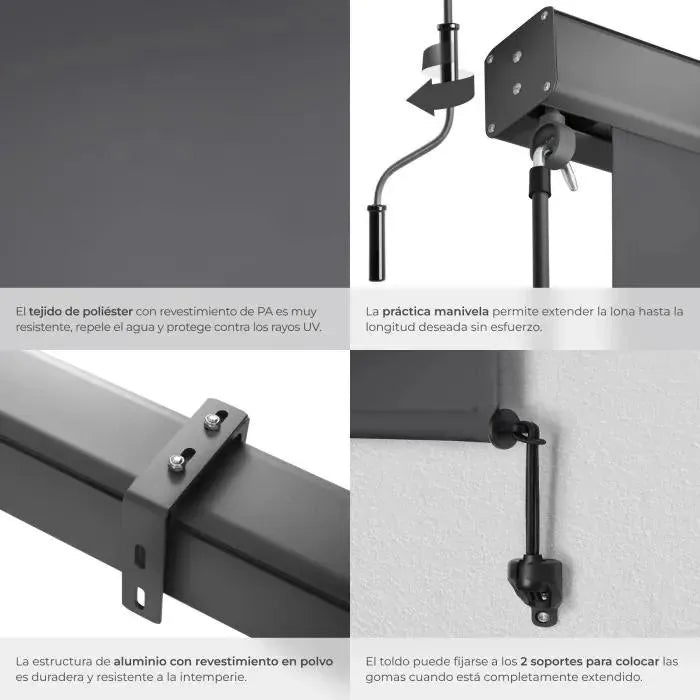 Estor vertical gris claro para exterior