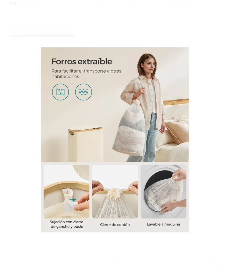 Cesto de Ropa Sucia con Tapa, Cesta Ropa Sucia Delgada