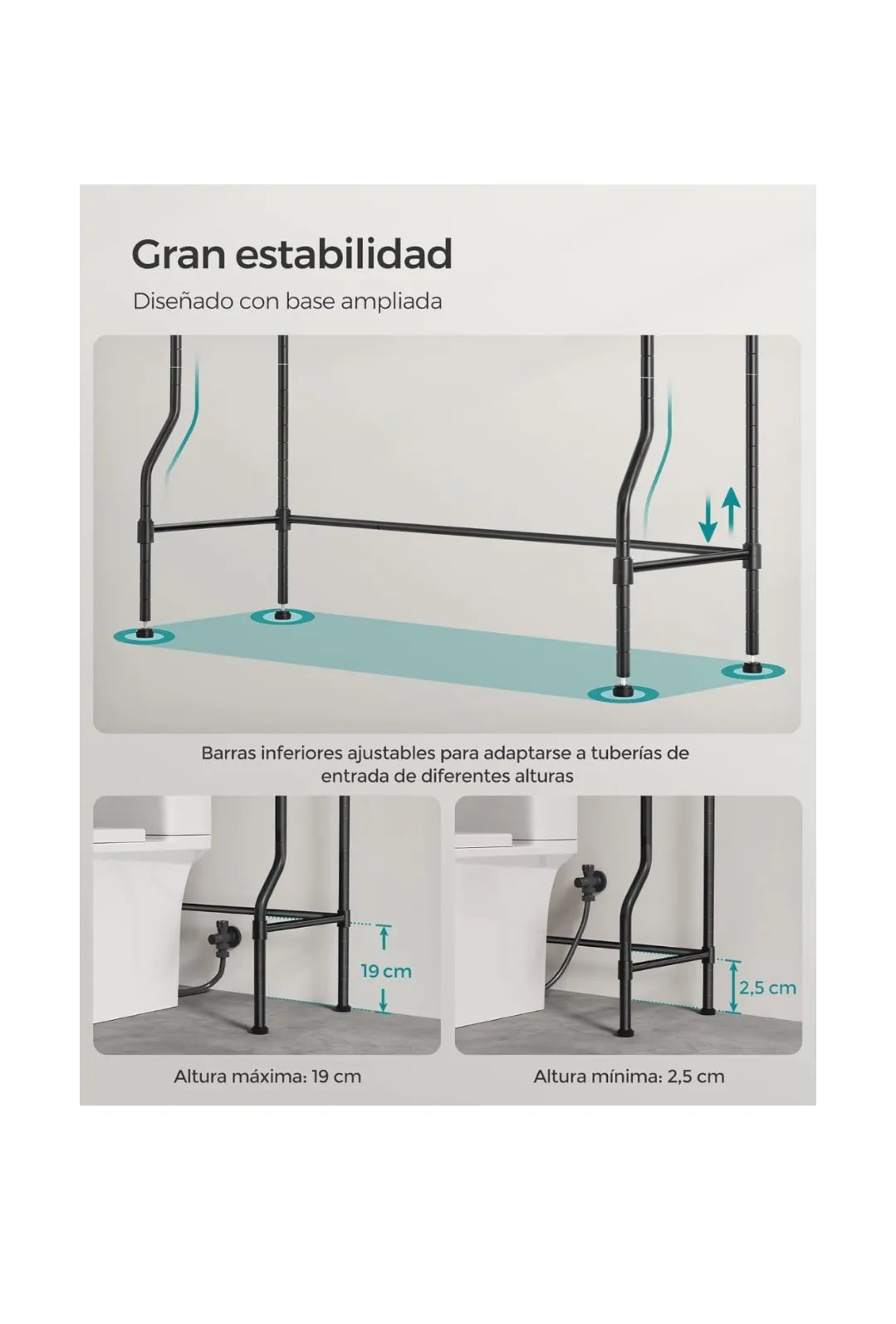 Estantería de Inodoro de 4 Estantes