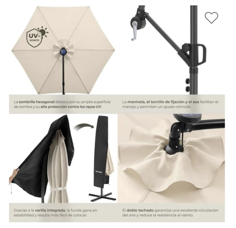 Parasol con luces led