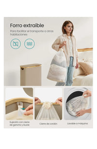 Cesto de Ropa Sucia con Tapa, Cesta Ropa Sucia Delgada