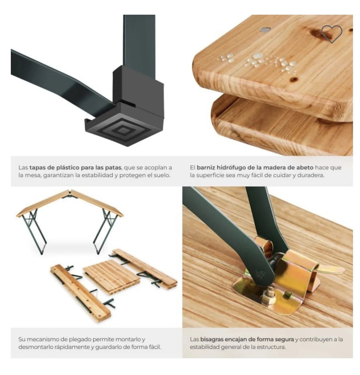 Conjunto de mesa y bancos