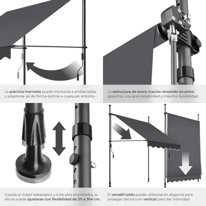 Toldo plegable para balcón