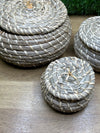Cesta de Mimbre Redonda con Tapa para Estante