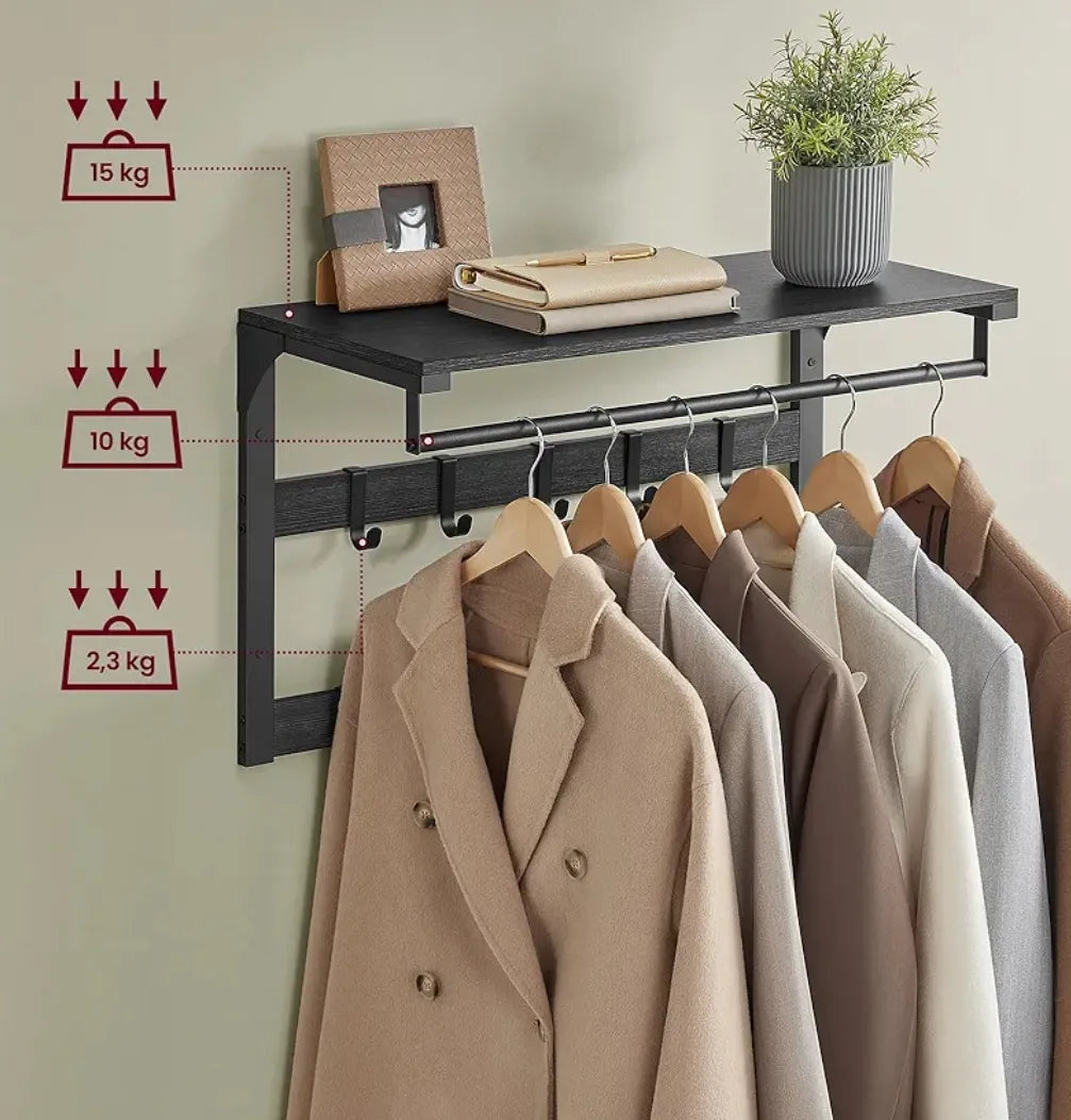 Perchero de pared con 10 ganchos